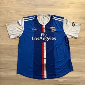 Dope Blue and White Soccer Jersey size 2xl